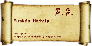 Puskás Hedvig névjegykártya